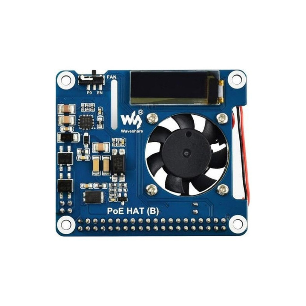 Плата розширення для Мікро ПК Waveshare Плата розширення PoE HAT для Raspberry Pi 4 (WAV-18014)