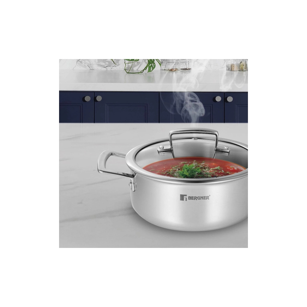 Каструля Bergner Steelblue, з кришкою 20 см (BG-33221-BL) Каструля Bergner Steelblue, з кришкою 20 см (BG-33221-BL)