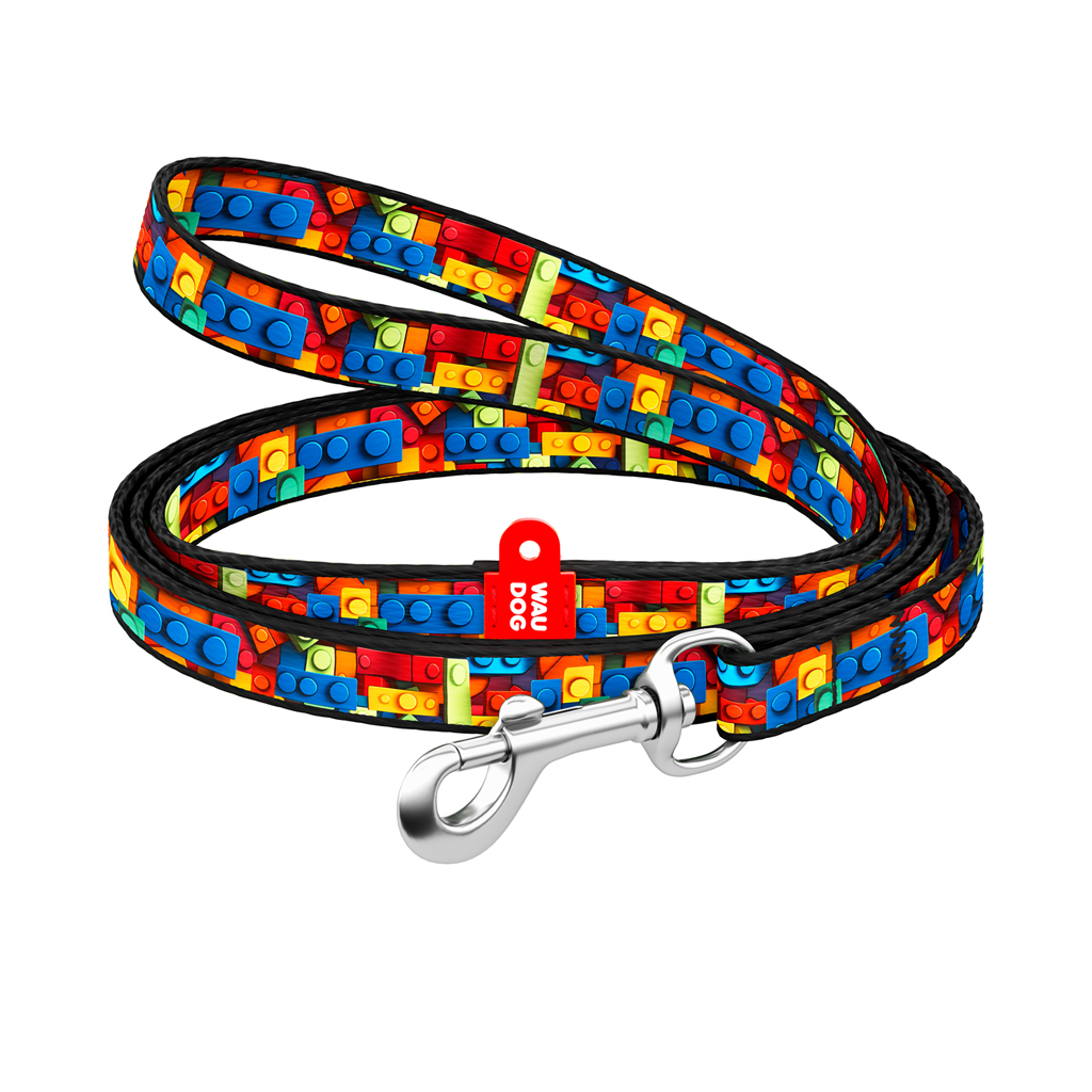 Повідець для котів WAUDOG Nylon "Блоки" Ш 10 мм Д 122 см (369-4056)