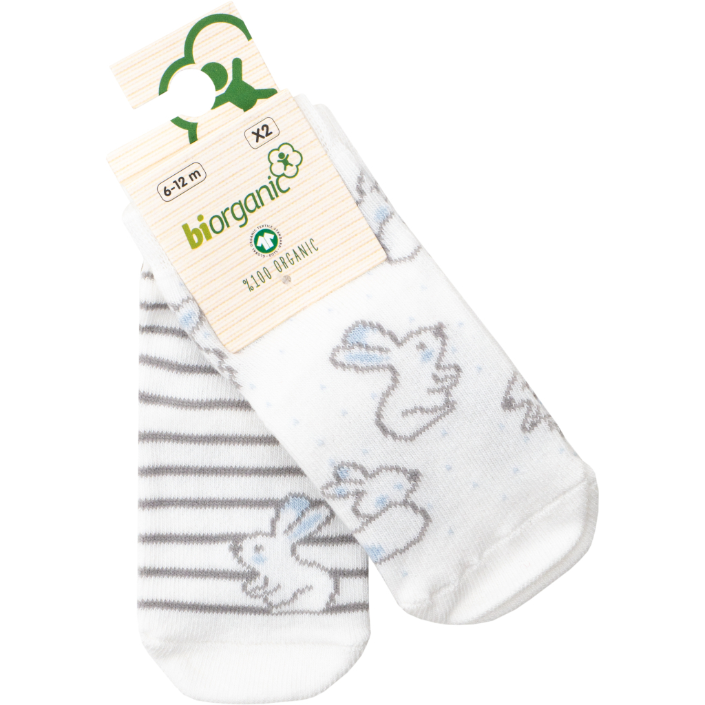 Шкарпетки дитячі Bibaby із зайчиками (68237-18-24-creamblue)