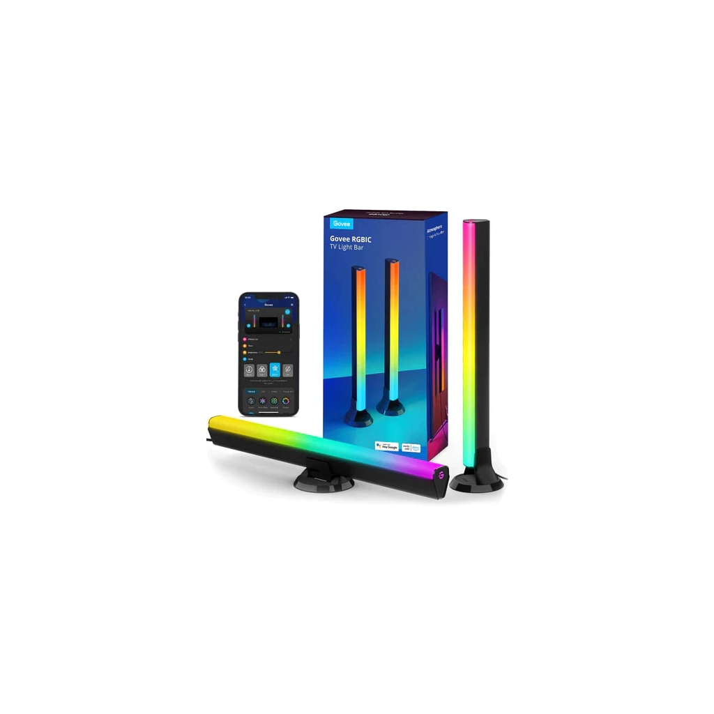 Світлодіодна стрічка Govee Набір H6046 Flow Plus Light Bars, RGBIC, WI-FI/Bluetooth, чорний (H6046311) Світлодіодна стрічка Govee Набір H6046 Flow Plus Light Bars, RGBIC, WI-FI/Bluetooth, чорний (H6046311)