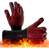Protective gloves Voltronic HFG-800-Red Torch, heat-resistant, flame-resistant, up to 800°C, Black/Red (HFG-800-B/R)
