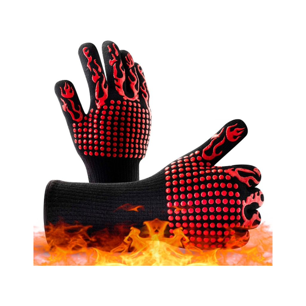 Захисні рукавиці Voltronic HFG-800-Red Torch, термостійкі, вогнетривкі, до 800°C, Black/Red (HFG-800-B/R)