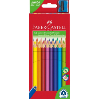 Colored pencils Faber-Castell JUMBO Triangular Junior, thickened, 20 colors triangular + sharpener (12391)