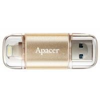 USB флеш накопичувач Apacer 16GB AH190 Gold USB 3.1/Lightning (AP16GAH190C-1)