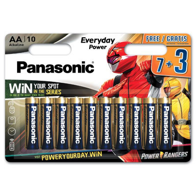 Battery Panasonic AA LR6 Everyday Power * 10 Power Rangers (LR6REE/10B3FPR)