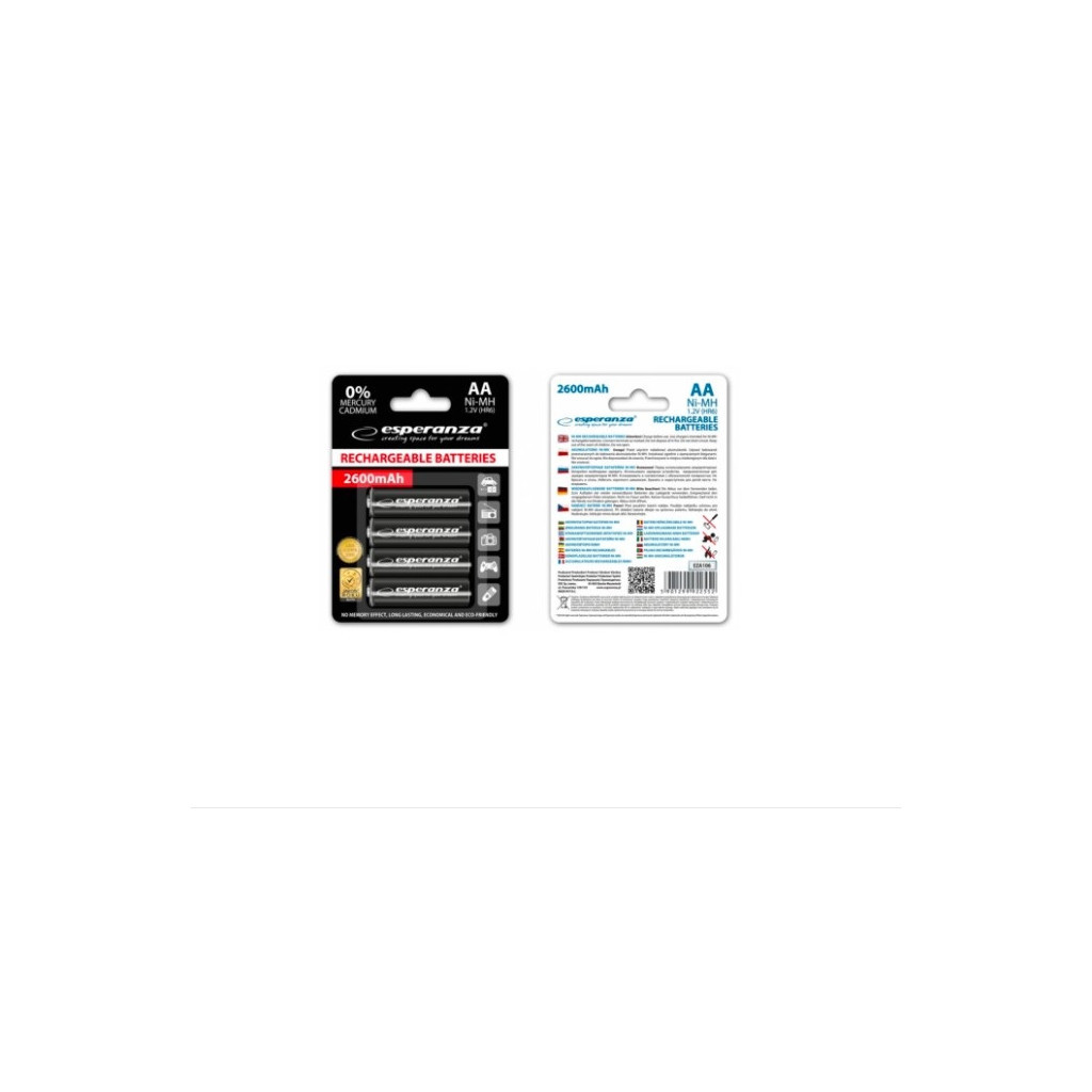 Акумулятор Esperanza AA 2600mAh Ni-MH * 4 mix of colors (EZA106) Акумулятор Esperanza AA 2600mAh Ni-MH * 4 mix of colors (EZA106)