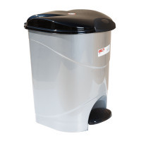Garbage container Irak Plastik Bella #2 with pedal gray metallic 19 l (4563)