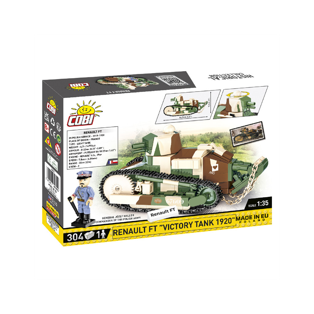 Конструктор Cobi Перша Світова Війна Танк Рено FT-17 Перемога, 304 деталей (COBI-2992) Конструктор Cobi Перша Світова Війна Танк Рено FT-17 Перемога, 304 деталей (COBI-2992)