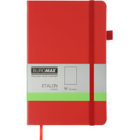 Note book Buromax Etalon 125x195 mm 96 sheets without a line artificial leather cover Red (BM.291060-05)