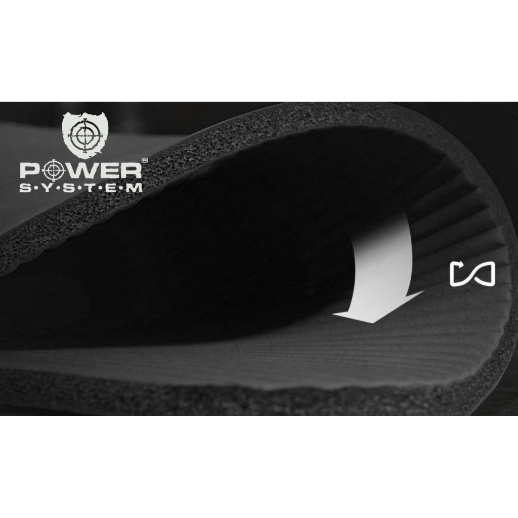 Килимок для йоги Power System PS-4017 NBR Fitness Yoga Mat Plus 180 х 61 х 1 см Black (PS-4017_Black)