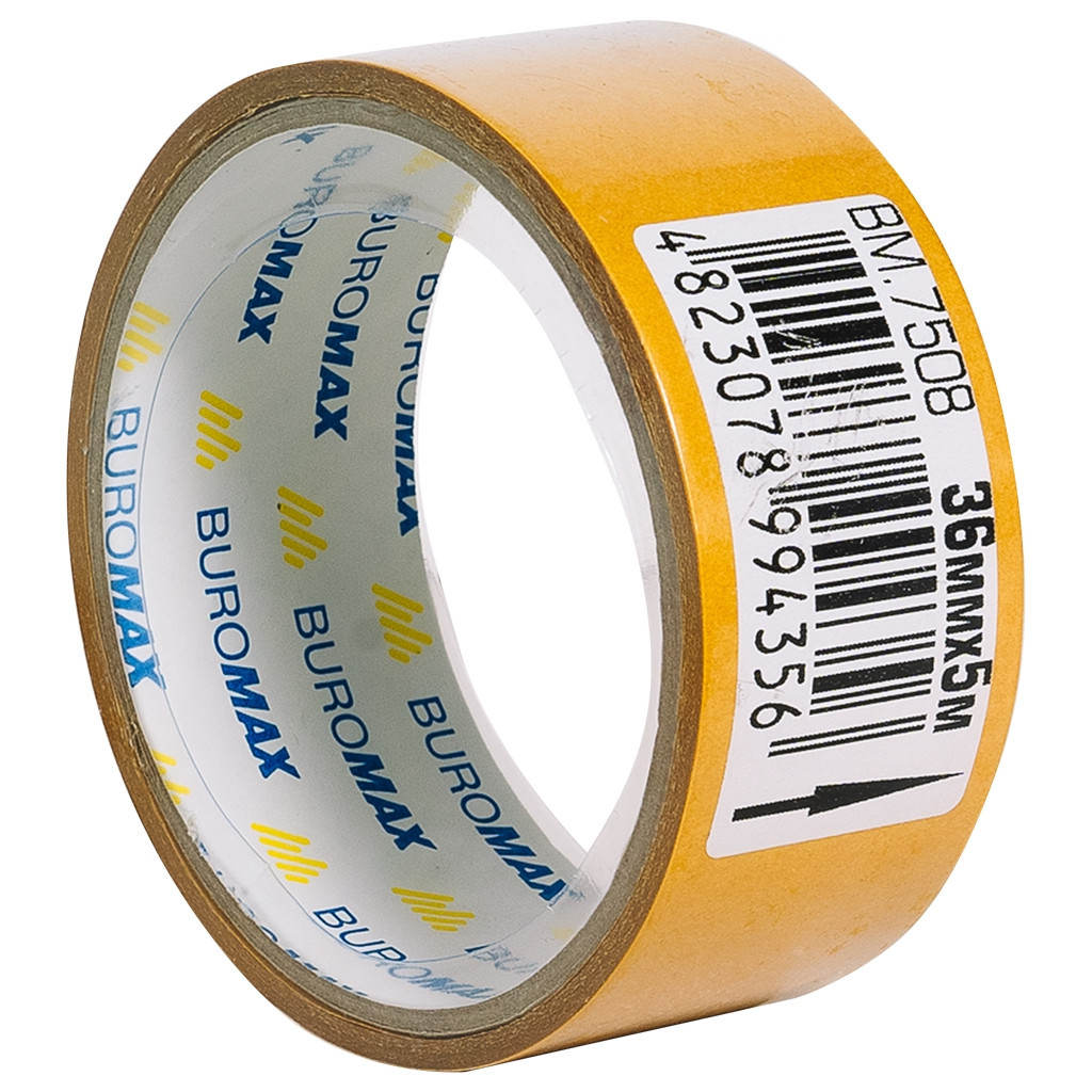 Скотч Buromax двосторонній на поліпропіленовій основі 36 мм х 5 м (BM.7508)