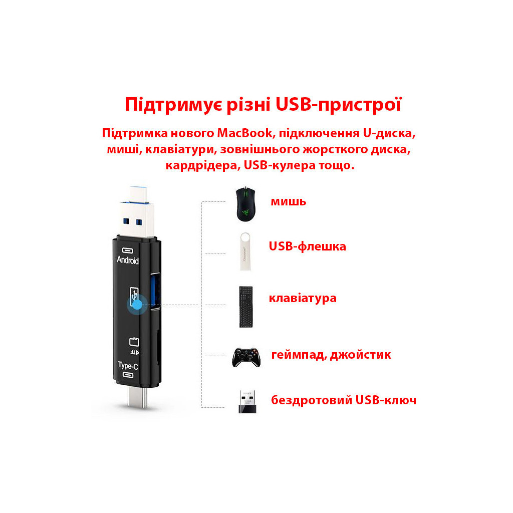 Зчитувач флеш-карт Dynamode 3-in-1 (D-188)