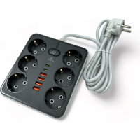 Mains power filter XoKo XK-SP-6-4-2-BK