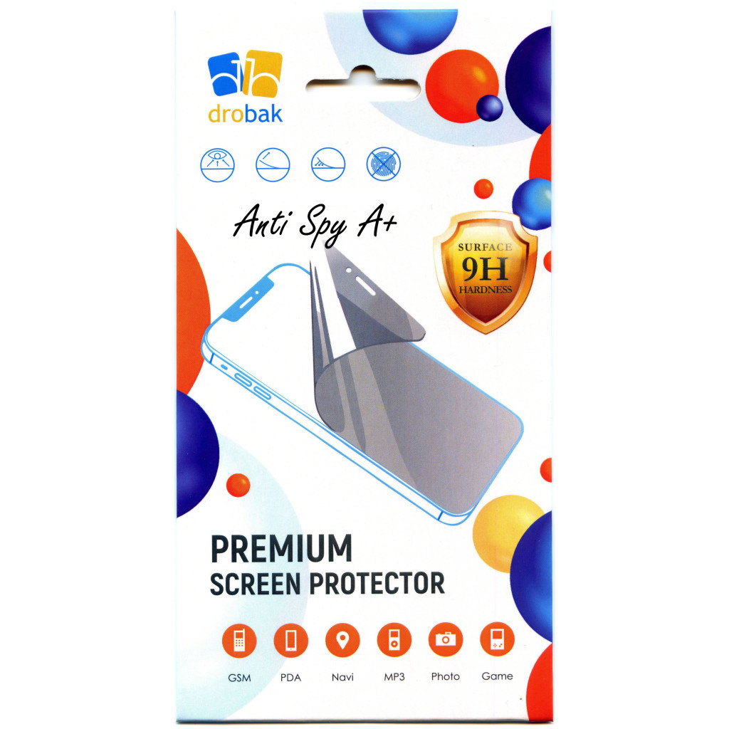 Скло захисне Drobak Anty Spy Apple iPhone 15 Pro (Black) (292934)