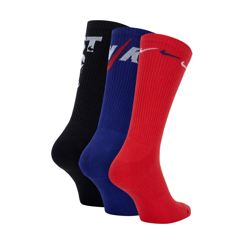 Шкарпетки Nike U NK EVERYDAY PLUS CUSH CREW DH3822-905 38-42 3 пари Чорний/Синій/Червонний (196148147353)