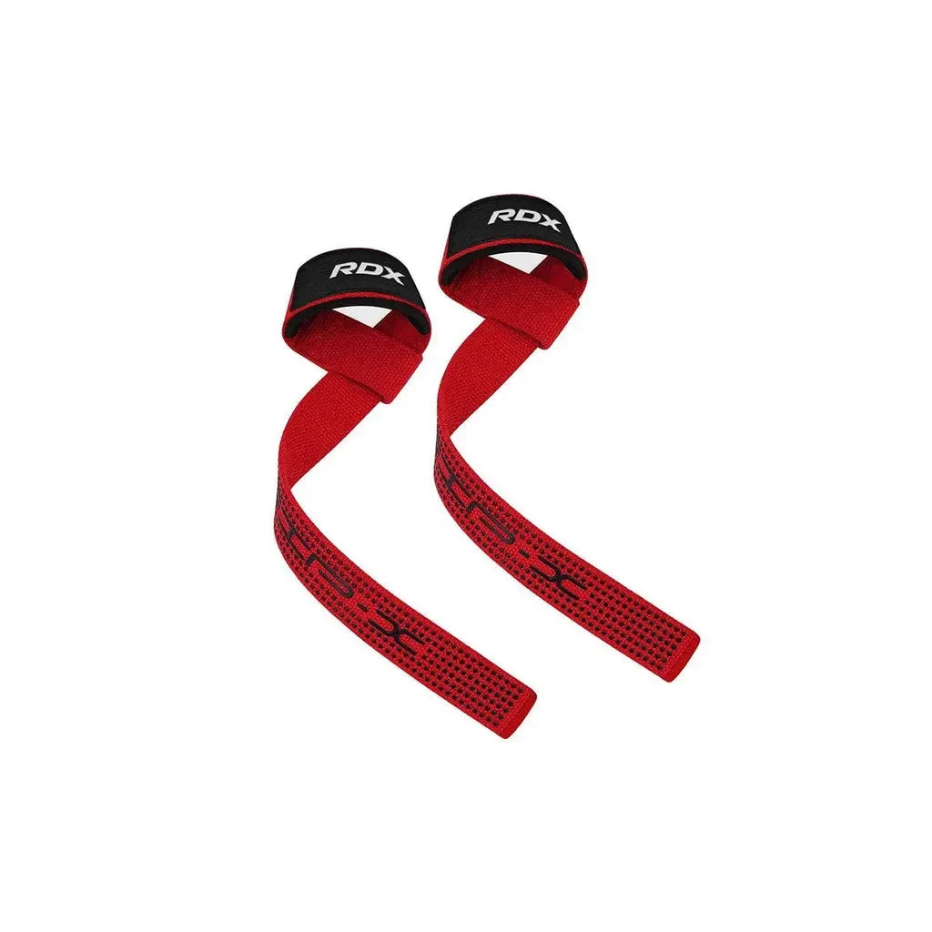 Кистьові лямки RDX S4 Gym Cotton Gel Straps Red Plus (WAC-S4R+)