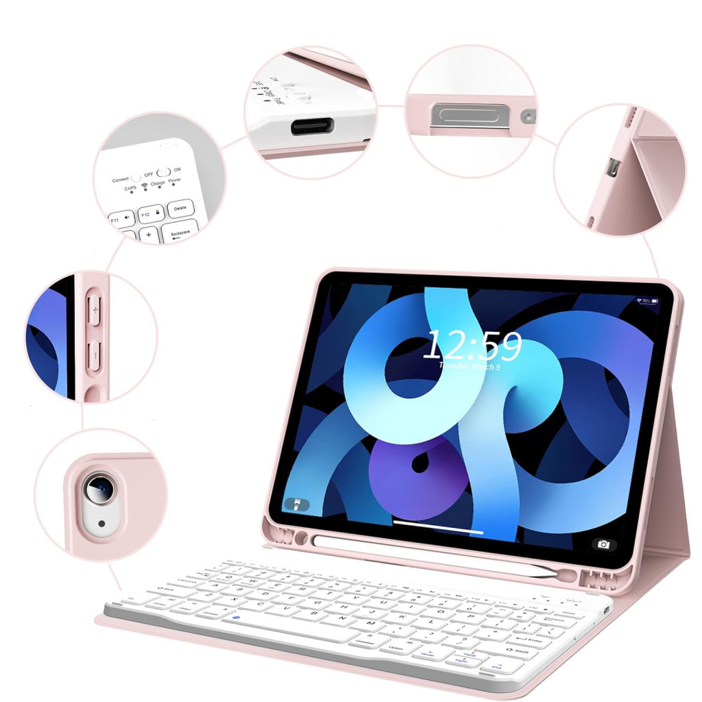 Чохол до планшета BeCover Keyboard Apple iPad Air 11" M2/M3 (2024/2025) Pink (711398)