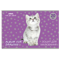 Maxi A4 drawing album on spiral 20 sheets, 100g/m2 (MX60925)