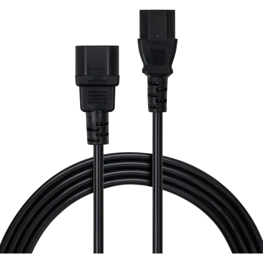 Кабель живлення C13 to C14 3.0m 1mm2 Vinga (VCPP1C13143BK)