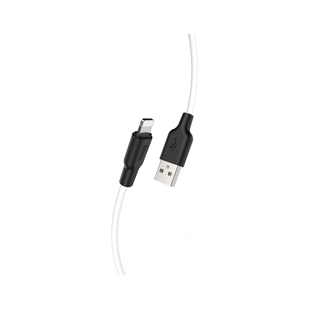 Дата кабель USB 2.0 AM to Lightning 1.0m 2.4A silicone X21 black+white HOCO (6931474711816) Дата кабель USB 2.0 AM to Lightning 1.0m 2.4A silicone X21 black+white HOCO (6931474711816)