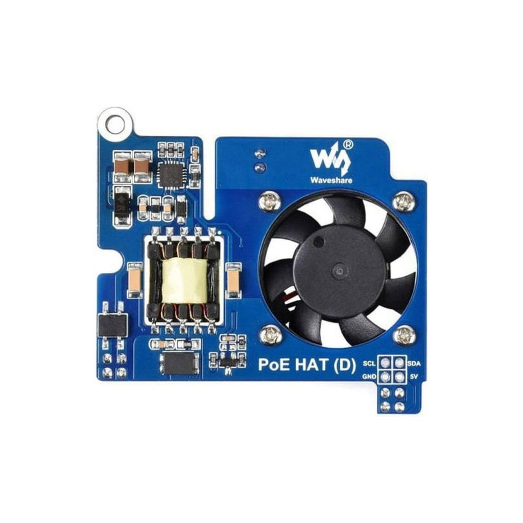 Плата розширення для Мікро ПК Waveshare Плата розширення PoE HAT для Raspberry Pi 4 (WAV-19532)