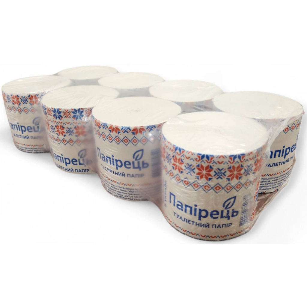 Туалетний папір Папірець 1 шар 8 рулонів (4820170780740)