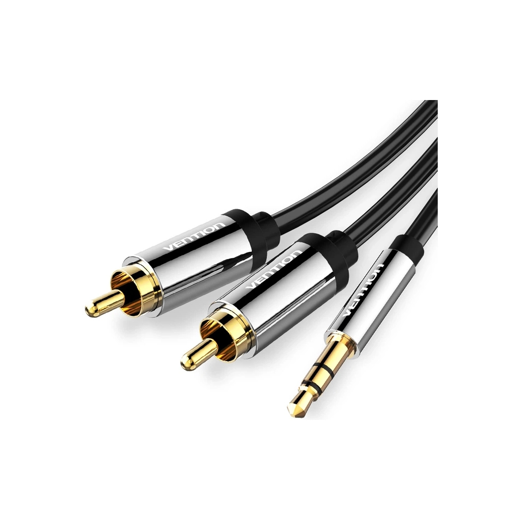 Кабель мультимедійний 3.5mm M to 2xRCA M 1.0m black Vention (BCFBF) Кабель мультимедійний 3.5mm M to 2xRCA M 1.0m black Vention (BCFBF)