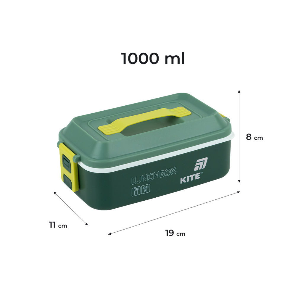 Ланч-бокс Kite 1000 мл зелений (K25-1183-3) Ланч-бокс Kite 1000 мл зелений (K25-1183-3)