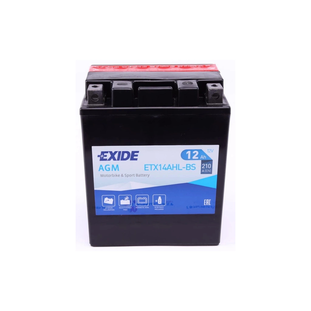 Акумулятор автомобільний EXIDE AGM 12Ah (+/-) (210EN) (ETX14AHL-BS) Акумулятор автомобільний EXIDE AGM 12Ah (+/-) (210EN) (ETX14AHL-BS)