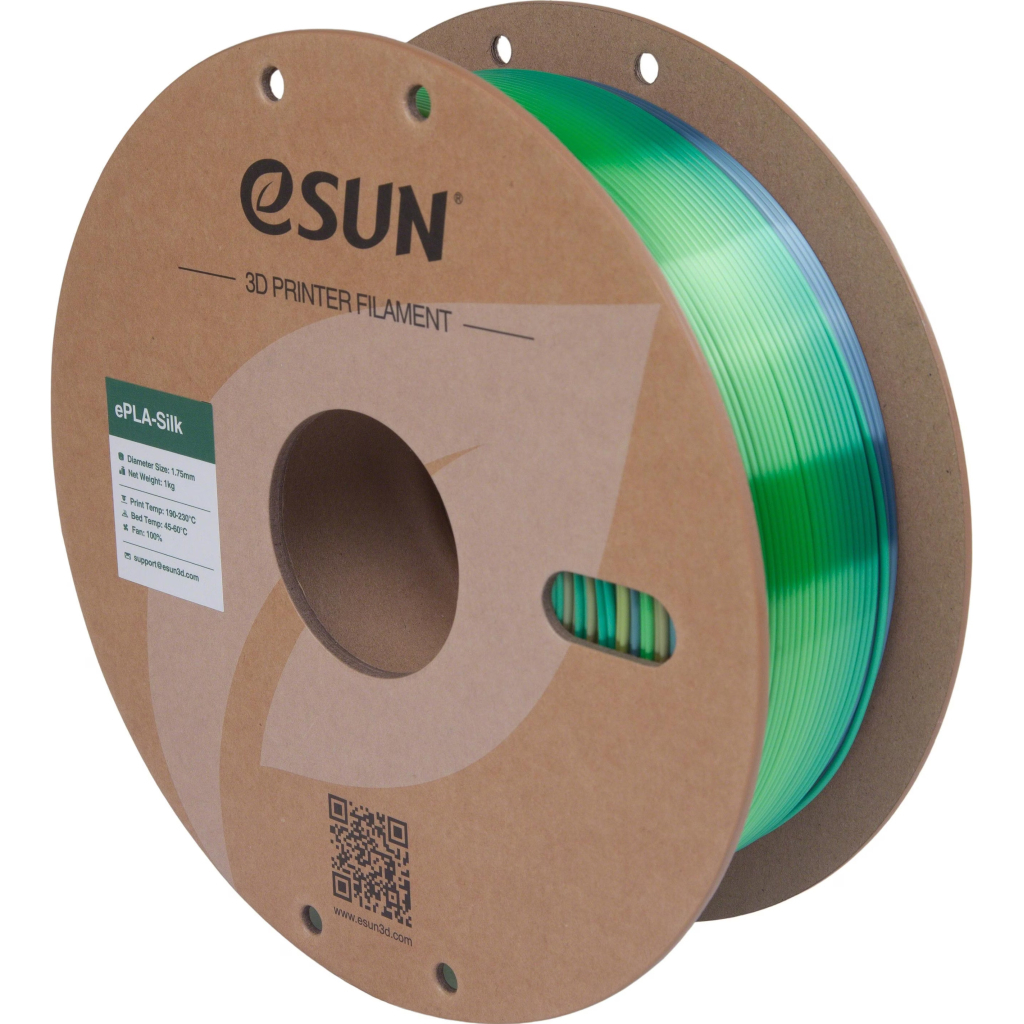 Пластик для 3D-принтера eSUN ePLA-Silk 1,75mm 1kg GREEN, FOREST (EPLA-SILK-P175FO1)