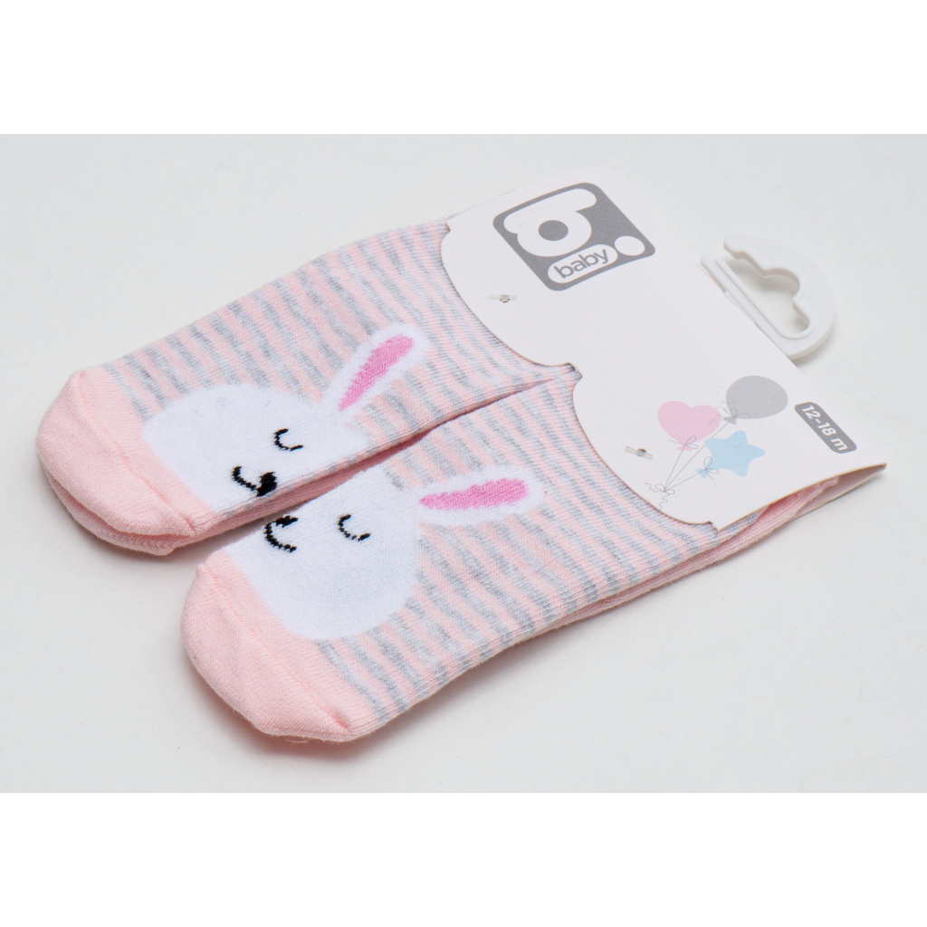 Шкарпетки дитячі Bibaby із зайчиками (68216-12-18-pink)