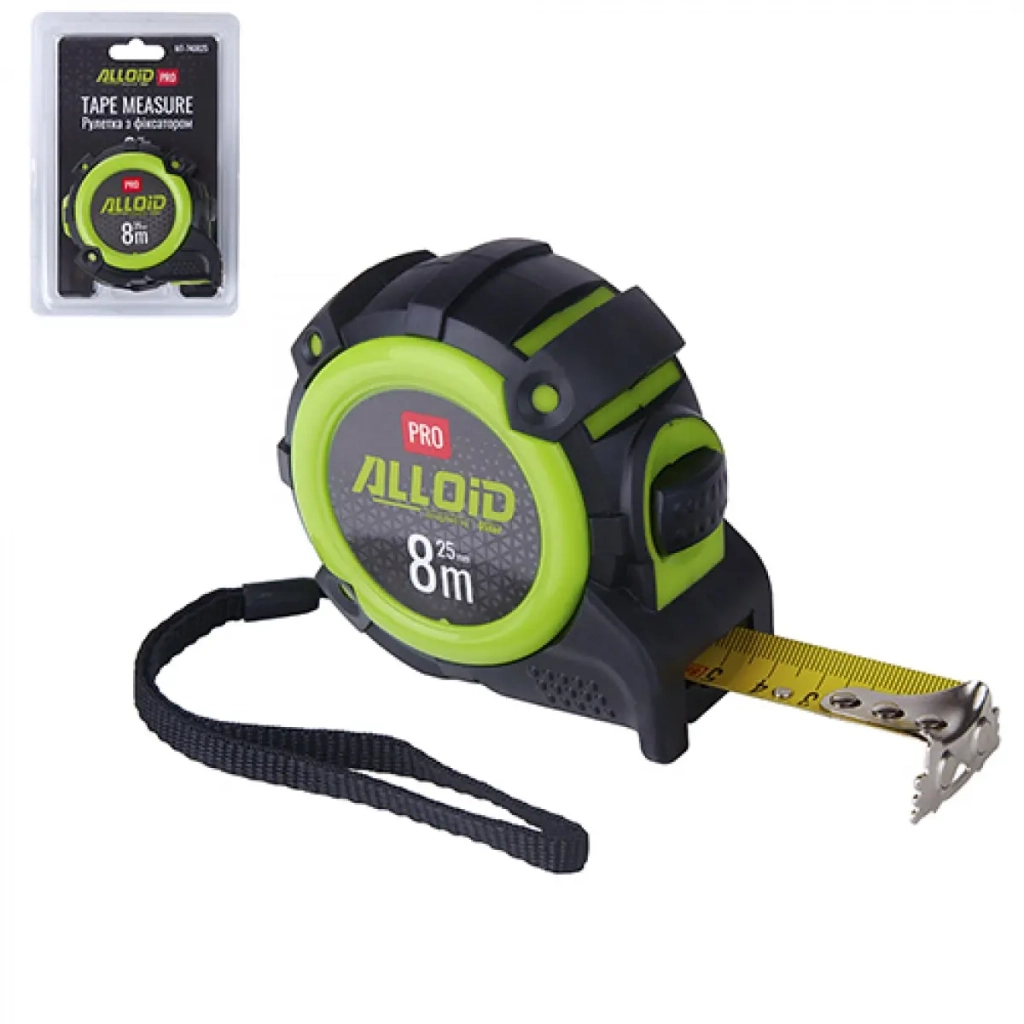 Рулетка Alloid Pro, з автостопом, 8м/25мм, MT-740825 (MT-740825) Рулетка Alloid Pro, з автостопом, 8м/25мм, MT-740825 (MT-740825)