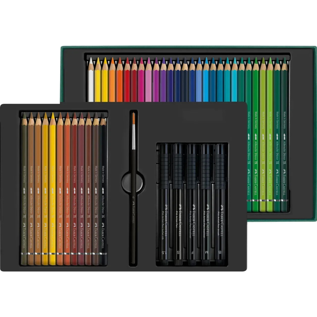 Олівці кольорові Faber-Castell Albrecht Drer, акварельні, 40 кольорів з аксесуарами 217554 (33015) Олівці кольорові Faber-Castell Albrecht Drer, акварельні, 40 кольорів з аксесуарами 217554 (33015)
