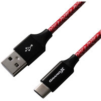 Дата кабель USB 2.0 AM to Type-C 1.0m Red/Black Grand-X (FC06RB)