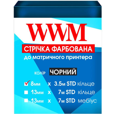Ribbon for printers 8mm x 3.5m STD k. Black*5pcs WWM (R8.3.5S5)