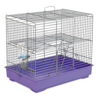 Клітка для гризунів Природа Міки 37x32x26 см з драбинкою хром/фіолетова (4823082415151)