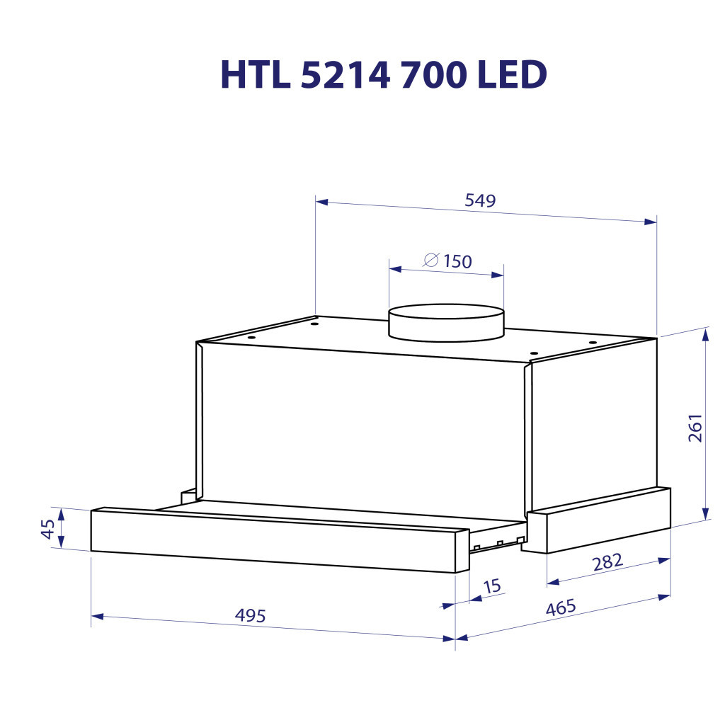 Витяжка кухонна Minola HTL 5214 BL 700 LED