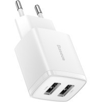 Зарядний пристрій Baseus Compact Charger 2U White (CCXJ010202)