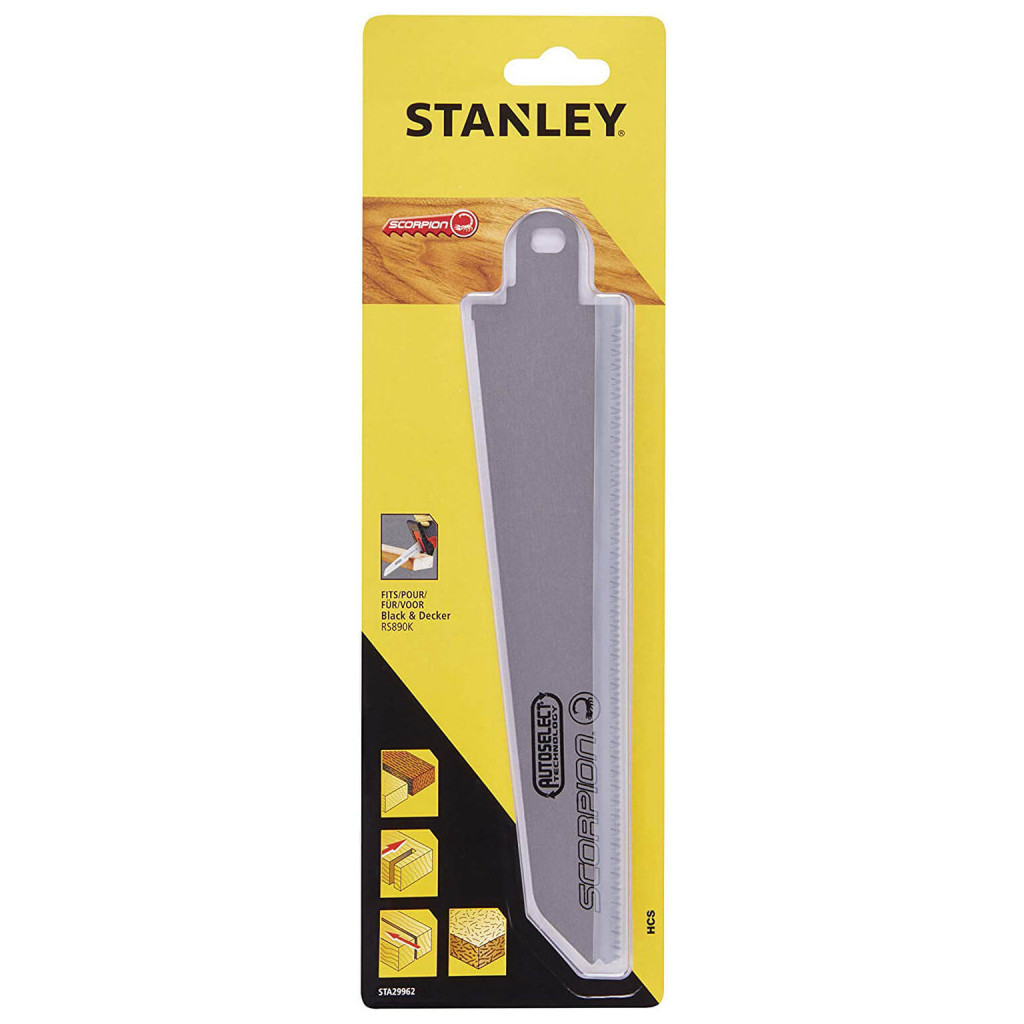 Полотно Stanley пиляльне по дереву, HCS, L=250 мм, WL=210 м (STA29962) Полотно Stanley пиляльне по дереву, HCS, L=250 мм, WL=210 м (STA29962)