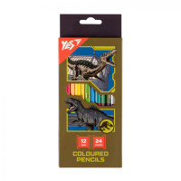 Colored pencils Yes Jurassic World (khaki) double-sided 12 pcs. 24 rounds (290748)