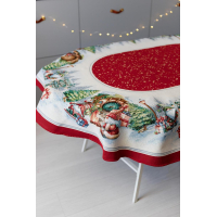 Provence tapestry tablecloth Christmas bonfire oval 135x180 cm (037412)