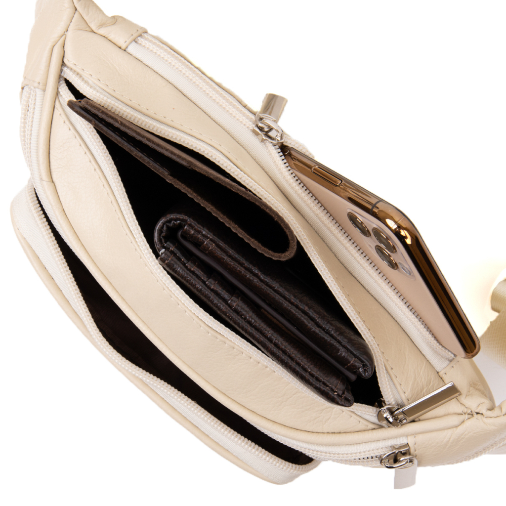 Сумка Vintage Бананка поясна унісекс Біла (20440)