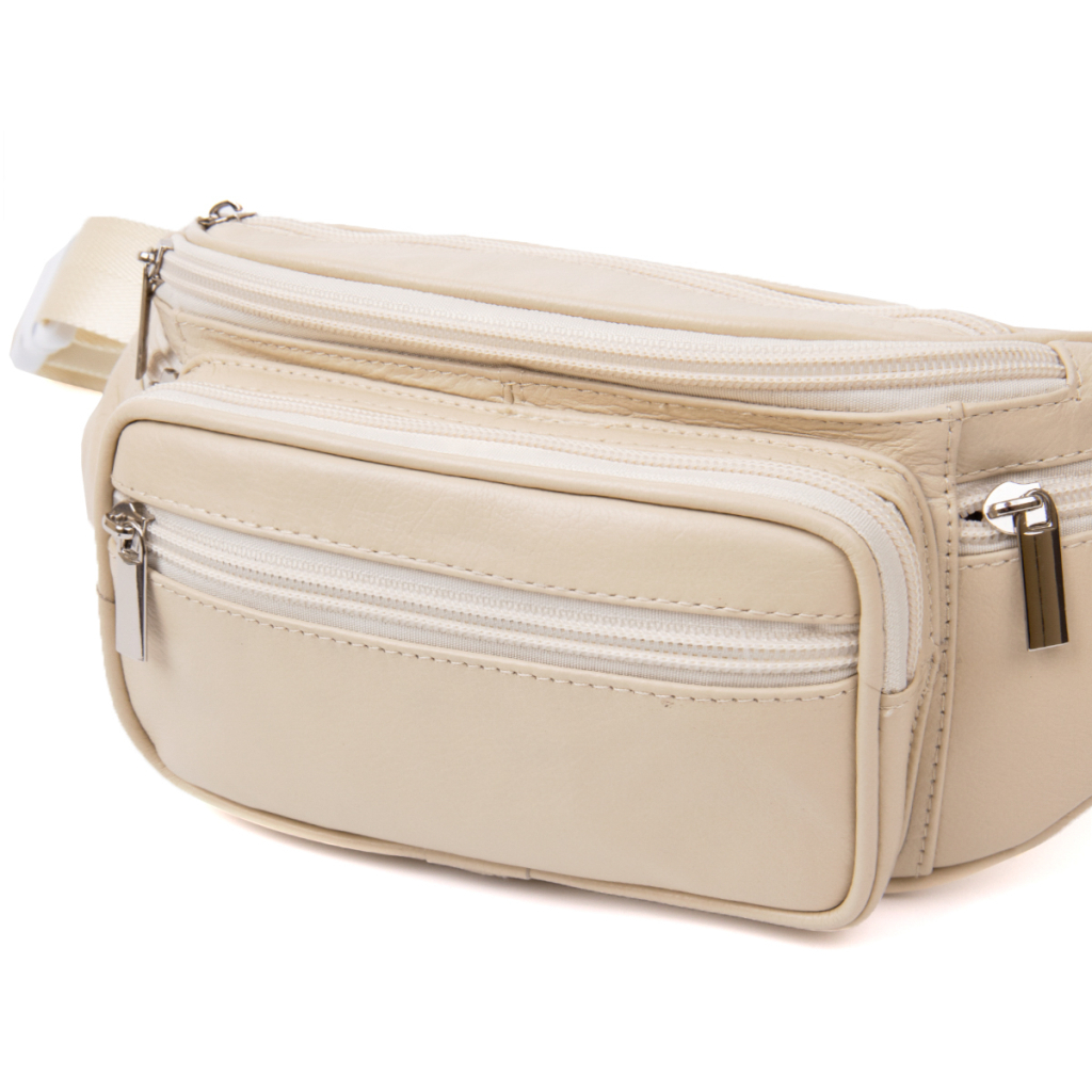 Сумка Vintage Бананка поясна унісекс Біла (20440)