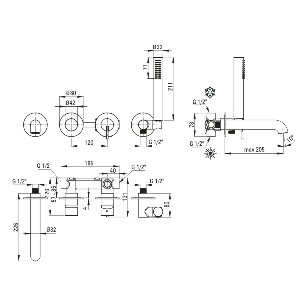 Душовий гарнітур Deante Silia (BQS_F18P)