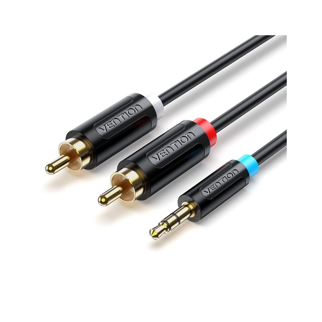 Кабель мультимедійний 3.5mm M to 2xRCA M 2.0m black Vention (BCLBH) Кабель мультимедійний 3.5mm M to 2xRCA M 2.0m black Vention (BCLBH)