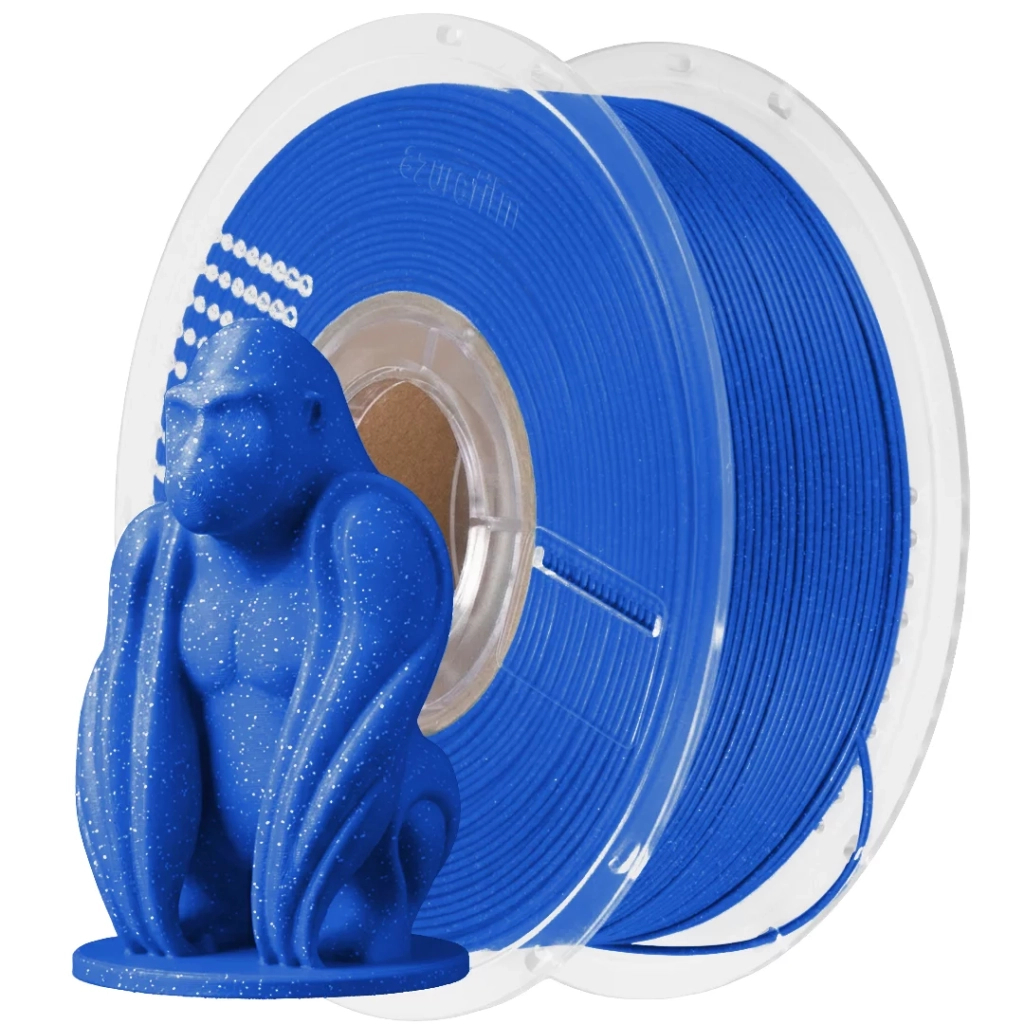 Пластик для 3D-принтера AzureFilm PLA Glitter 1,75mm 1kg BLUE (FP171-5015G)