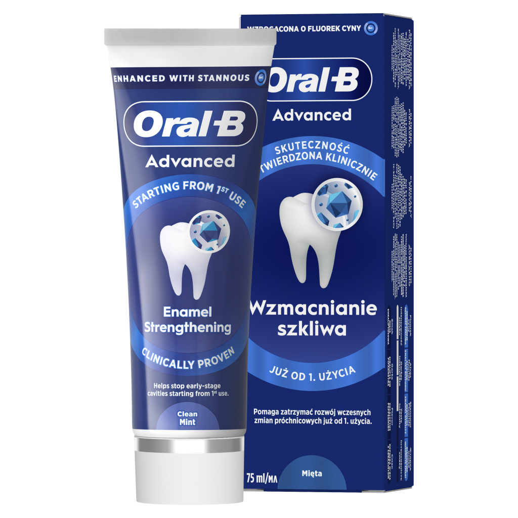 Зубна паста Oral-B Advanced Зміцнення емалі Чиста м'ята 75 мл (8006530090797)