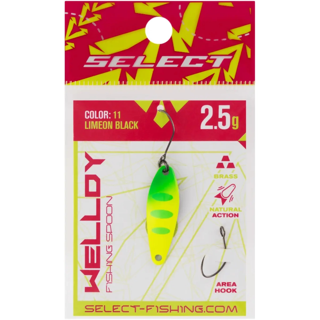 Блешня Select Welldy 2.5g 31mm 11 LimeON Black (1870.81.07) Блешня Select Welldy 2.5g 31mm 11 LimeON Black (1870.81.07)