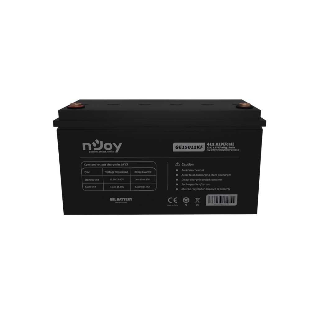 Батарея до ДБЖ nJoy 12V 150Ah (BTVGCLTODHLKFCN01B) GEL (GE15012KF) Батарея до ДБЖ nJoy 12V 150Ah (BTVGCLTODHLKFCN01B) GEL (GE15012KF)